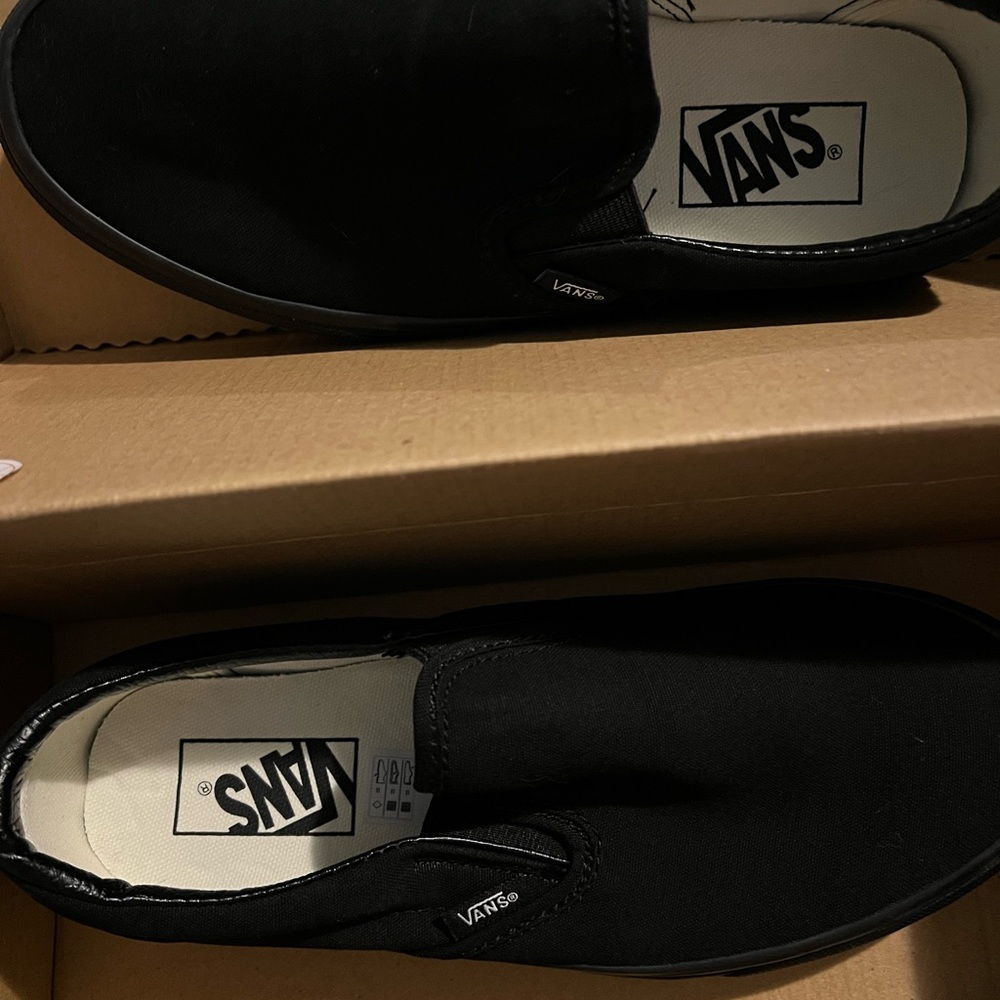 Vans Black Canvas Slip-On Sneakers - Picture 6 of 11